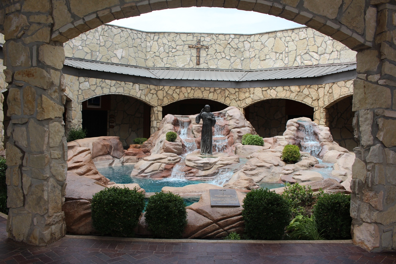 Divine Mercy Fountain at the Cross of Our Lord Jesus Christ in Groom, Texas.